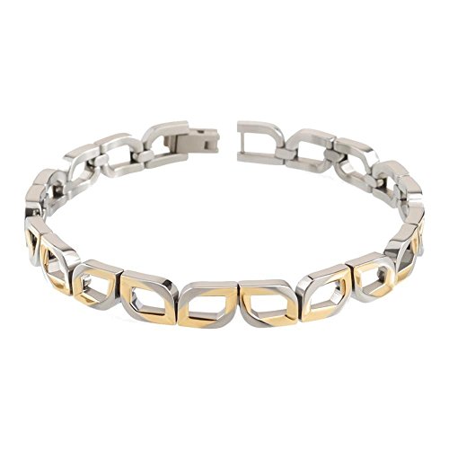 Boccia Damen Armband Silber/Gold Titan 20cm