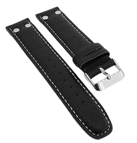 Bruno Banani Okan Ersatzband 20mm aus Leder in schwarz Schließe silberfarben BR30006