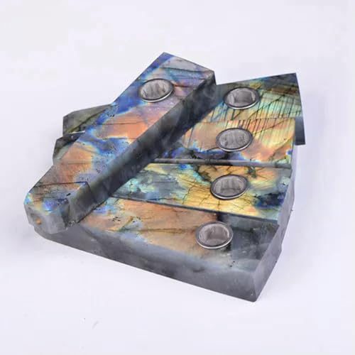 Natürlicher Bergkristall-Spitzstab, Räucherstein, Obelisk – Nr. 20 – Labradorit-Mondstein