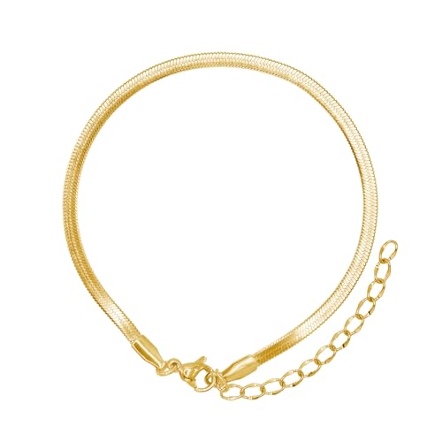 Heideman Armband Herren aus Edelstahl Gold farbend poliert Armkette für Männer