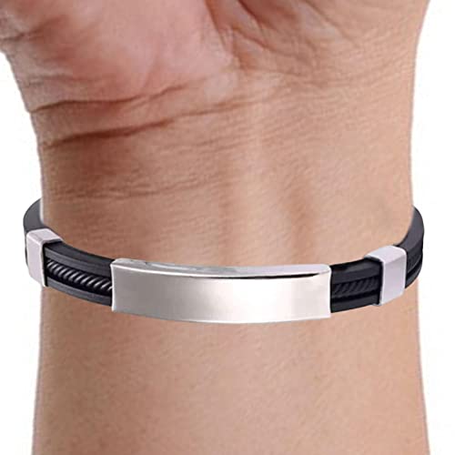 Herren Armbänder | Mode Titanstahl Silikon Armbänder | Titan Stahl Armband Geschenk für Männer Frauen