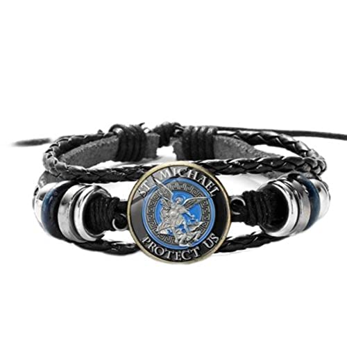 CHUNNUAN Legend Archangel St. Michael Lederarmband St. Michael Protect Us Saint Shield Protection Justice Charm Armband Amulett Stil 2