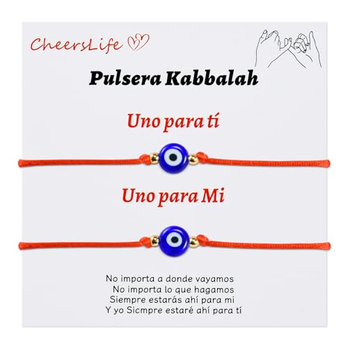 Cheerslife Kabbalah Armband Rotes Türkisches Augen Armbänder Glücksarmband Armband Schutzamulett Armband Viel Glück Schutz Böser Blick Armband Evil Eye Armbander für Damen Herren Familie Freund Eltern