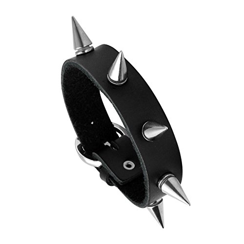 MILAKOO Punk Style PU Leder Armband Armreif mit Nieten Akzent versetzt