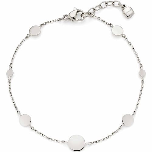 JEWELS BY LEONARDO Armband Ciao Milla • Arm-Kette aus silberfarbenem Edelstahl • eingesetzte Plättchen in verschiedenen Größen • 18-20 cm Länge • Schmuck Geschenk für Frauen • 023312