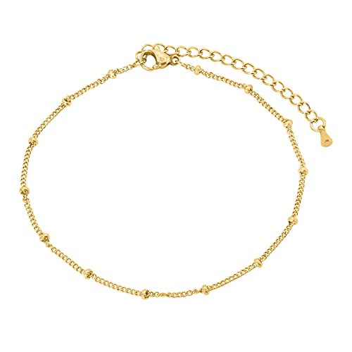 Heideman Armband Pixie Damen aus Edelstahl 18K gold farbend Armkette für Frauen mit Kugeln