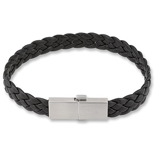 ADAMO Echt Leder Herren-Armband Flecht-Design 21cm
