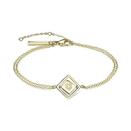 Liebeskind BERLIN Herz-Schmuck für Damen – Armbänder, Ketten und Ohrschmuck aus Edelstahl Herz-Icon in Silber, Gold & Roségold mit quadratischen Elementen – Romantische Geschenkidee