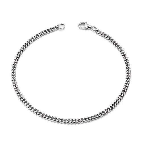 MATERIA Panzerkette Armband Herren 2,8mm dünn - 925 Sterling Silber massiv SA-134-23 cm