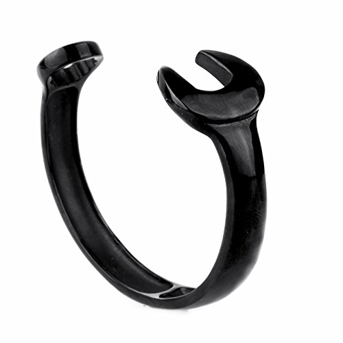 COPAUL Schmuck Edelstahl Herren Armbänder Armreif Schraubenschlüssel,Schwa rz