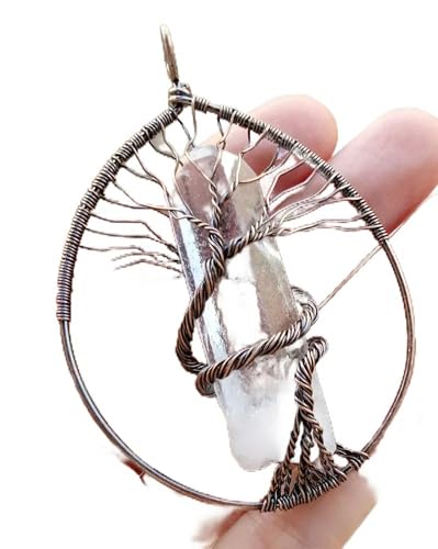 5 Stück Bergkristall Anhänger Lebensbaum - Standard