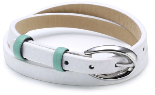 Esprit Damen Armband Edelstahl Leder 38 cm weiß ESBR11336D380