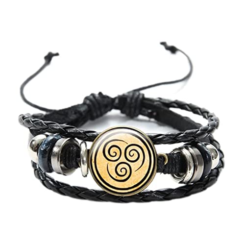 CHUNNUAN Hot Avatar The Last Airbender Lederarmband Air Nomad Fire and Water Tribe Glas Anhänger Armband Freunde Geschenke Unisex Stil 1