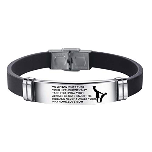TianWlio & Armband Armband Armbänder Dad Stahl Silikon von Mama Inspirierend Und Armbänder Armbänder Damen Mit Steinen (B, One Size)