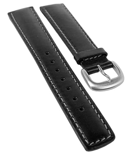 Bruno Banani Uhrenarmband 18mm aus Leder in schwarz mit Kontrastnaht CD3194