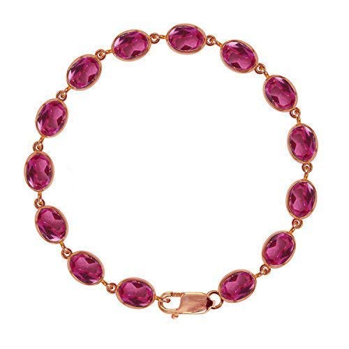 Beautiful Jewellery Company Bjc ® 9 Karat Rosegold Natürlich Rosa Topas Tennis Armband 21.00ct Brandneu in Geschenkbox