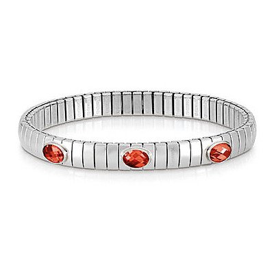 Nomination Armband NN F, XTE SS Silver 925, 3 Faceted Stones Bracelet (Rot) - (0,38 g) 043470/005 Marke, Einheitsgröße, Metall, Kein Edelstein