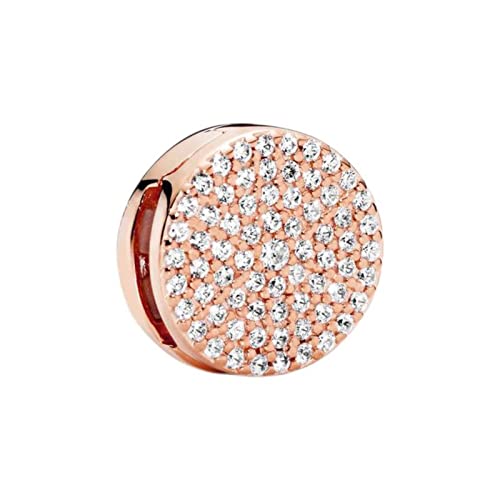 CHOUBAGUAI Sterlingsilber-Farbreflex ions-Armband, DIY-Charms-Armband, passend für Original-Charms-Perlen für Frauen, Schmuckgeschenk, 16–20 cm, Roségold, 19 cm