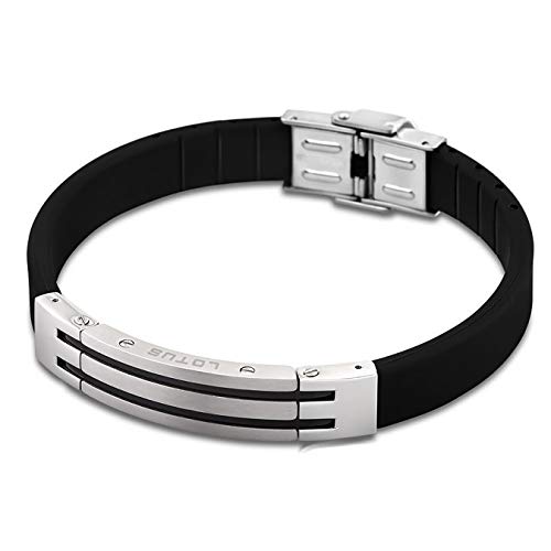 LOTUS Style Herren Armband Man-Kollektion Edelstahl silber schwarz PVD-Beschichtung, Anhänger silber schwarz JLS1521-2-2