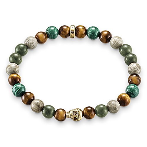 Thomas Sabo Damen-Armband 925 Silber Tigerauge braun Ovalschliff Heliotrop Jasper 20 cm - A1533-927-7-L20