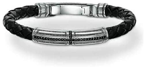 Thomas Sabo Herren-Armband Rebel at Heart 925 Silber Zirkonia schwarz 19 cm - LB41-019-11-L