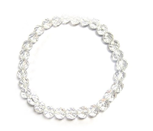 Bergkristall - facettiert Kugel - je 6 mm - Kugelarmband - Perlenarmband - Armband - Mala - echte Edelsteine - Edelsteinschmuck - Freundschaftsarmband - A++ Qualitt