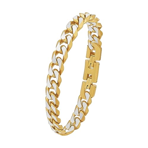 s.Oliver Armband Edelstahl Herren Armschmuck, 20+1,5 cm, Gold, Kommt in Schmuck Geschenk Box, 2036867