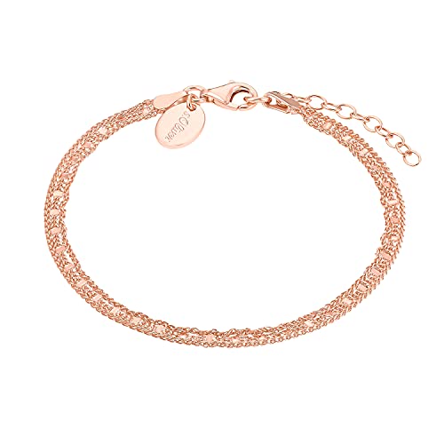 s.Oliver Armband 925 Sterling Silber Damen Armband, 17+3 cm, Roséfarben, Kommt in Schmuck Geschenk Box, 2032908