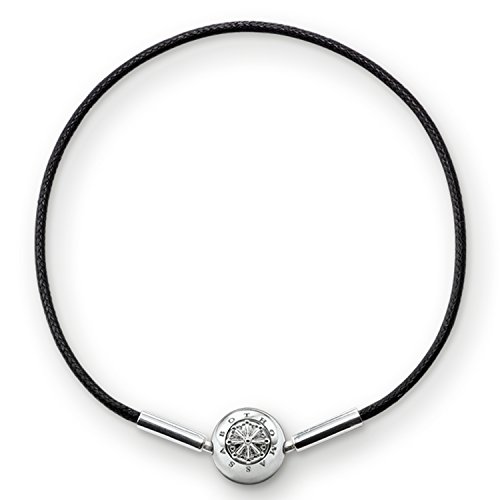 Thomas Sabo Damen-Armband Karma mit Klappschloss, Baumwollegewachst 925 Silber 54 cm - KA0003-653-11-L54