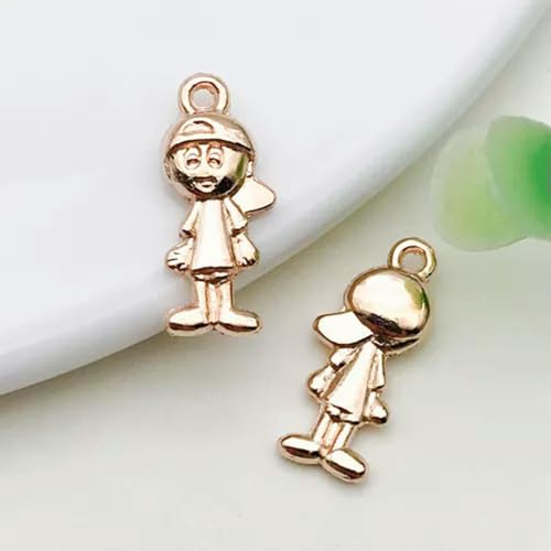 KC-Gold-Anhänger zur Schmuckherstellung, Ohrringe, Halsketten, Armbänder, 10/20 Stück – 16#, 10 Stück, Junge, 8 x 18,5 mm