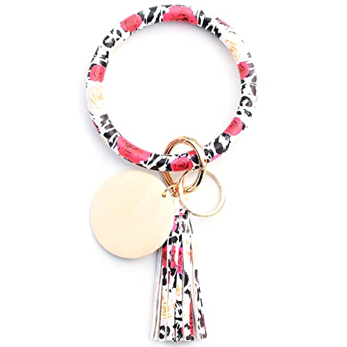 TianWlio Netter Ketten-Silikon-Schlüssel -Schlüssel für Frauen-Wulstige Wristlet-Armband SilKeychain-Ring-Armband- Armbänder Armband Damen Perlen (F, One Size)