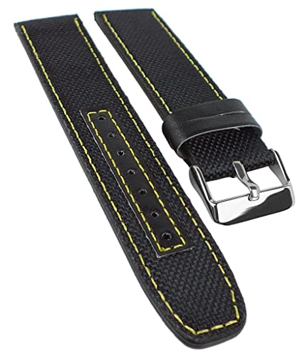 Bruno Banani Geros | Ersatzband 20mm Materialmix schwarz BR30033