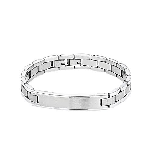 s.Oliver Identarmband Edelstahl Herren Armschmuck, 20+1,5 cm, Silber, Kommt in Schmuck Geschenk Box, 2026005