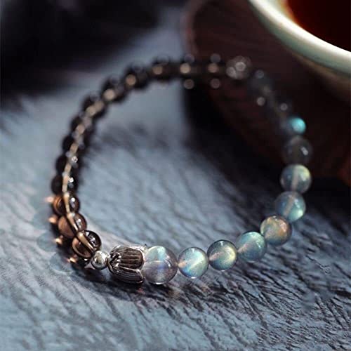 Armband for Frauen, Freundschaftsarmband, Armbänder for Frauen, 6 mm, natürlicher Citrin mit Mondsteinperlen, Edelstein-Freundschaftsar mband, verstellbares Chakra-Armband, Charm, Schmuck, Geschenk