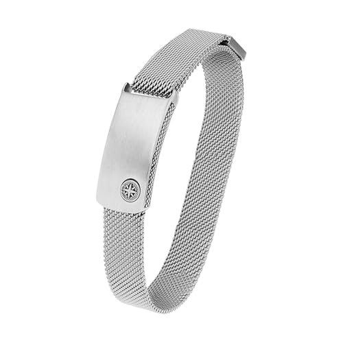 s.Oliver Armband Edelstahl Herren Armschmuck, 23,5 cm, Silber, Kompass, Kommt in Schmuck Geschenk Box, 2038874