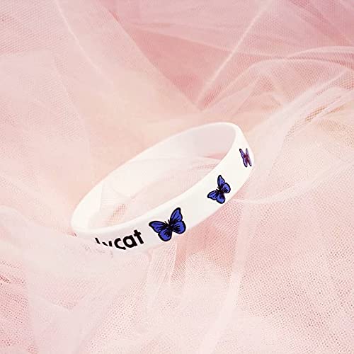 Schmetterling Silikon Armband Einfache Paarmodelle Sport Gummi Armband (Color : White)