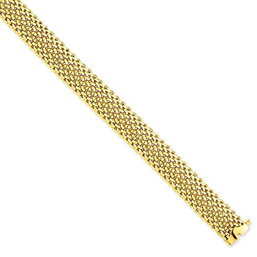Weißgold 18,4  12,5 mm poliert Mesh Armband-Box Verschluss-JewelryWeb
