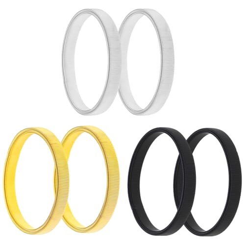 MEMOFYND 3 paar elastische Armringe, Hemd Anti-Rutsch-Ring, langärmeliges festes Zubehör, geeignet für Männer und Frauen (Silber, Schwarz, Gold)