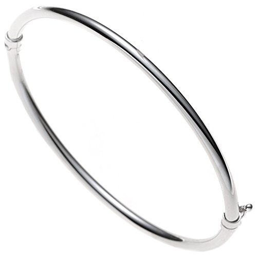 Jobo Damen-Armreif aus 14 Karat 585 Weißgold oval 17 cm