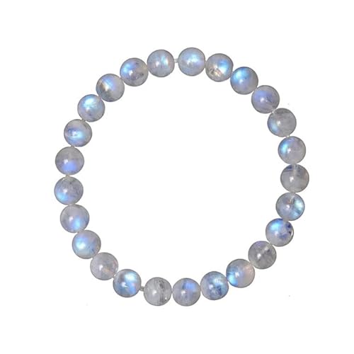 HZLXF1 Natürliche Blaue Licht klar Mondstein Klar Runde Perlen Armband Geeignet for Frauen 6mm 7mm 8mm 9mm 10mm Zubehör (Gem Color : 10mm)