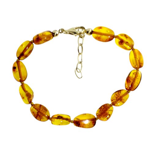 Ostsee-Schmuck Damen-Armband 925/000 Sterlingsilber vergoldet mit Bernstein 001 213043 1820