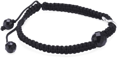 Thomas Sabo Damen-Charm Armband im Buddha-Stil längenverstellbar Obsidian facettiert schwarz 925 Sterling silber Länge: 22.0cm X0179-172-11