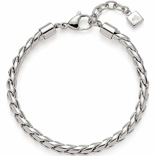 JEWELS BY LEONARDO Armband Tracy • Arm-Kette aus silberfarbenem Edelstahl • kräftiger gezwirbelter Kettenstrang • 18,5-21 cm Länge • Schmuck Geschenk für Frauen • 023174