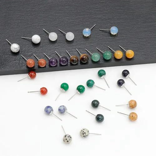 20 Paar Ohrringe Naturstein Mix Edelstein Ohrstecker Bergkristall