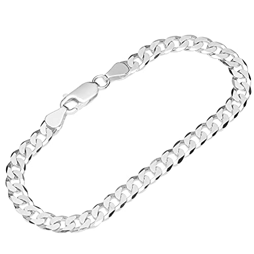 NKlaus Armband 925 Sterling Silber 19cm Panzerkette 6 fach diamantiert Herren Armkette 12513