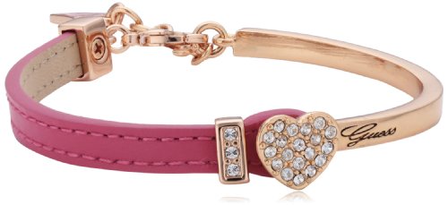 Guess Damen-Armreif Vergoldetes Metall Leder pink UBS91311