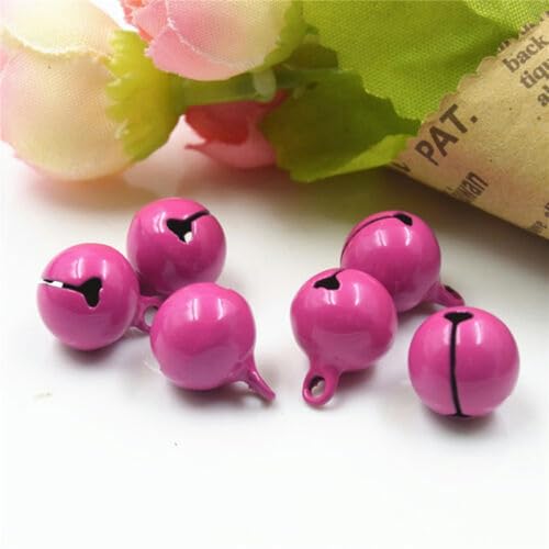 5/20 Stück 12 mm Kupfer-Bastelglocken für Schlüsselanhänger, Armbänder, Anhänger, Glocke zum Selbermachen, rosarot, 5 Stück