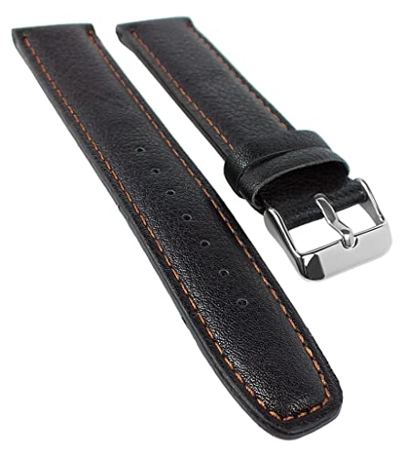 Bruno Banani Ketos Ersatzband 20mm aus Leder in schwarz Schließe silberfarben BR30019