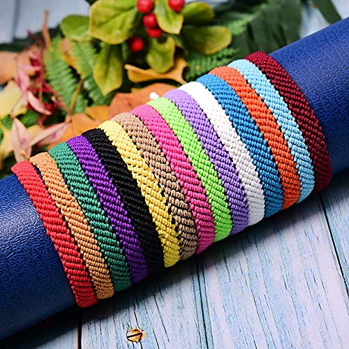 XXXXW Armbänder für Damen 15 stücke Wachs Seil geflochtene Webart Armband für Frauen Mode Freundschaft Trendy Charm Wrap Armband Femme Schmuck