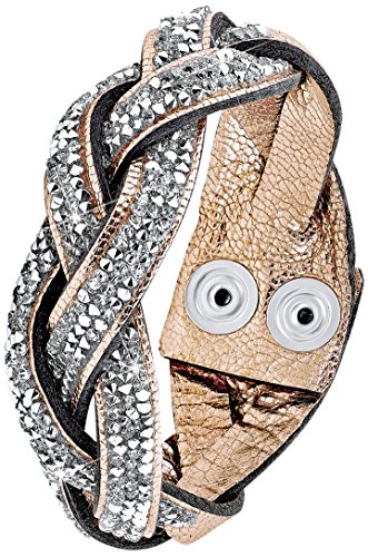s.Oliver Damen-Armband Let's Celebrate Swarovski Rocks Messing Leder Kristall silber 18.5 cm - 515962